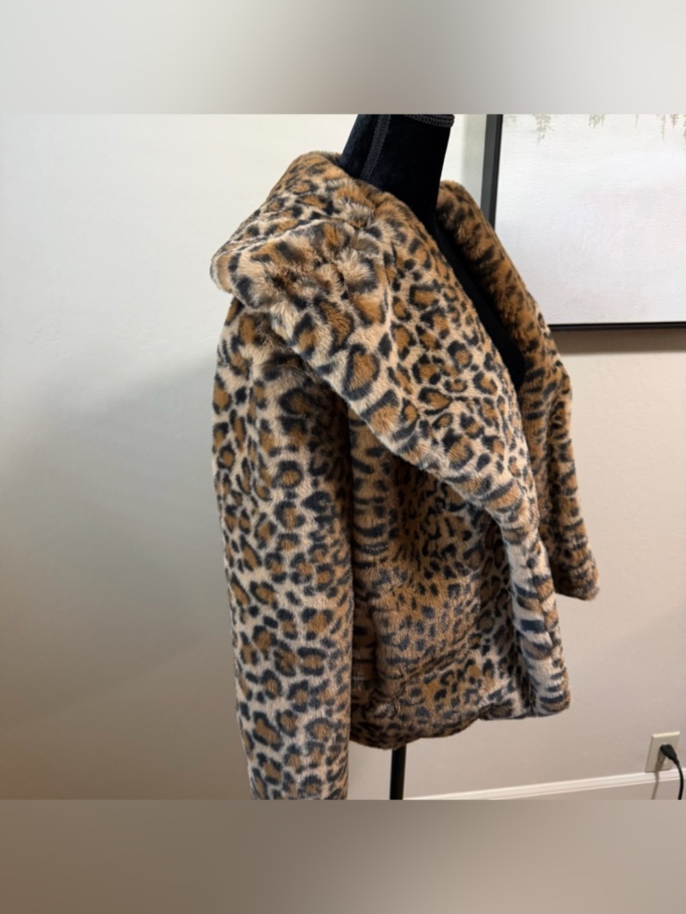 Camila Coelho Revolve Leopard Print Faux Fur Coat Oversized XS - Picture 6 of 15